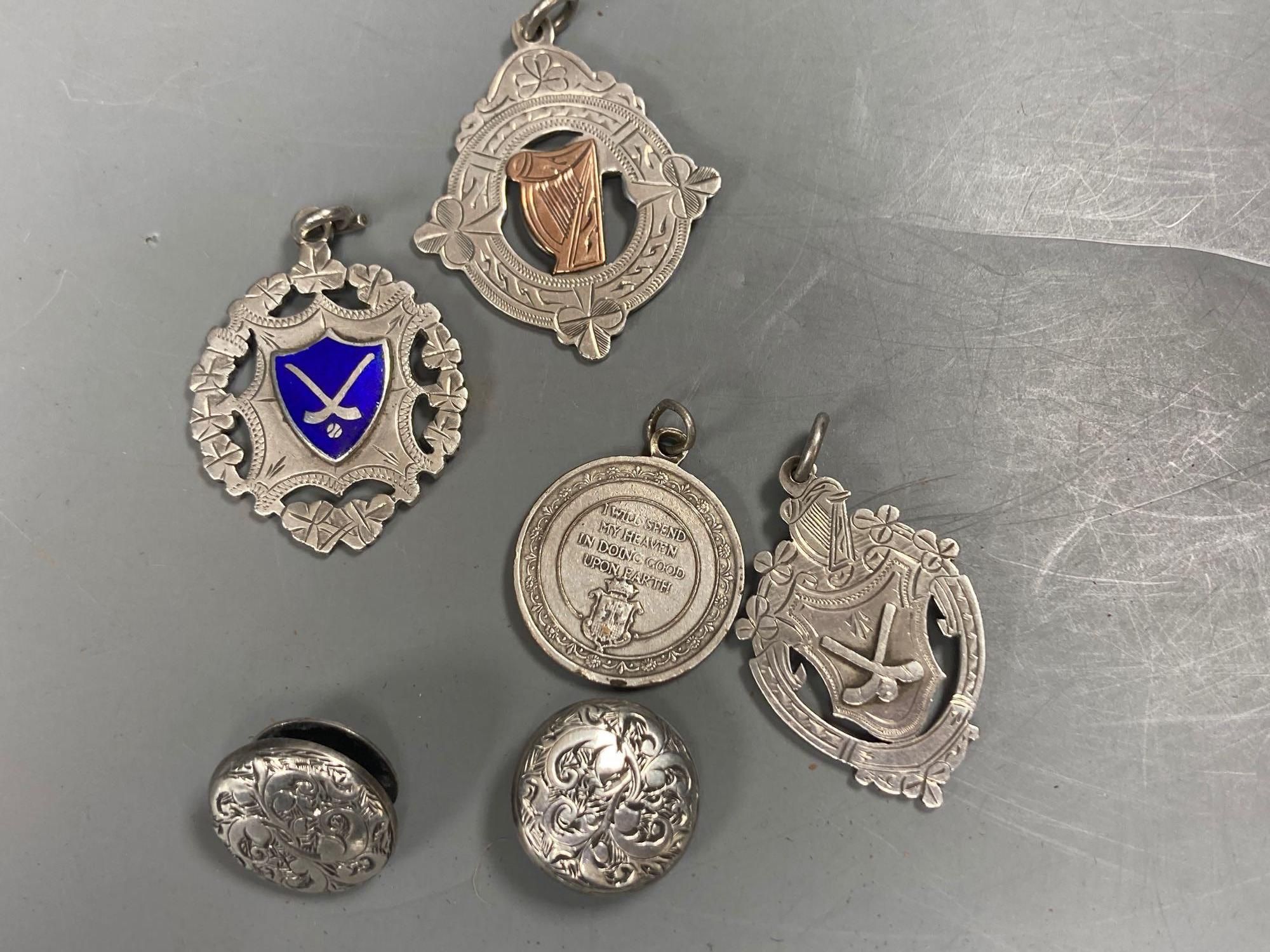 A group of Irish silver hurling medals